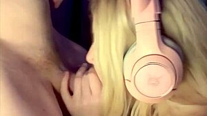 roommate slut drops to knees for sloppy desk cock sucking