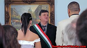 hot bride tied dominated rough post-wedding cumshot fetish 😈💍🔗