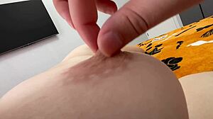 playin' with my hard nips... babysitter babe closeup tease