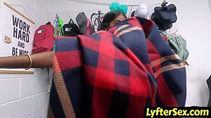 shoplifting teen caught by officer, bends over for doggystyle threesome fuck at work?