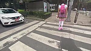 wanna see this miniskirted whore get her ass pounded hard by monster cock?