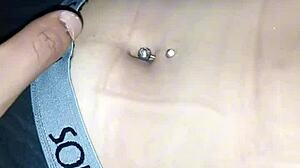 playing with friend's belly button ring feels so teasing fun