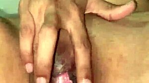Sexy Indian teen fingers hairy pussy squirts close-up
