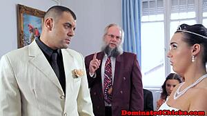 hot bride tied dominated rough post-wedding cumshot fetish 😈💍🔗