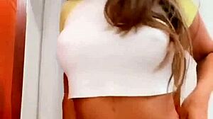 young homemade big tits ass brunette babe 18 years funk dancing