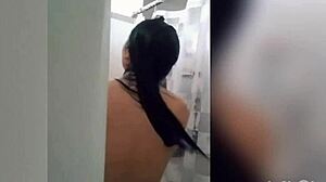 CUTE LATINA TEEN TITS BOUNCE IN STEAMY TATTOOED SHOWER SHOW!