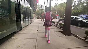 wanna see this miniskirted whore get her ass pounded hard by monster cock?