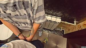 Stepsister's Pantyhose Teases Stepbrother to Quick Cum