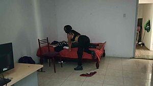 nurse shakes her huge curvy latina ass sensually for patient in lingerie roleplay