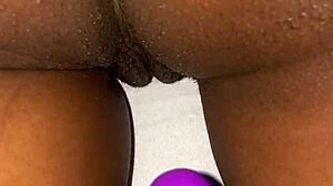 Her pussy quivers wildly from vibrator touch ecstasy