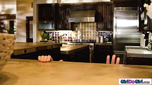 Roomie catches my masturbation and joins for ebony licking