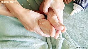 sexy czech athlete shakes ass in nylons then creams legs homemade outdoor