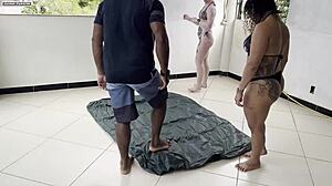 two wet milfs filled by black cock on inflatable 😏🍆💦👯