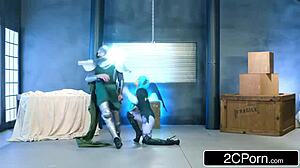 cosplay darkstalkers parody heats up with abigail mac riding charles dera hard