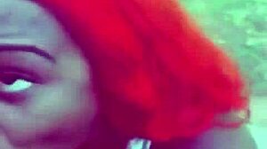 redhead ebony gags on student cock park public suck