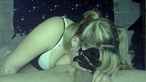 latina gags on huge cock deepthroat squirting cum swallow