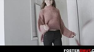 Sleazy foster parents threesome pound stepdaughter hard