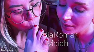 Horny Redhead And Blonde Lesbians Worship Feet With Deepthroat Sucking