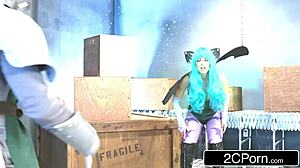 cosplay darkstalkers parody heats up with abigail mac riding charles dera hard