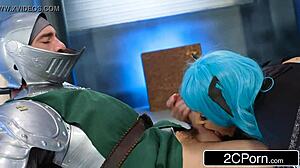 cosplay darkstalkers parody heats up with abigail mac riding charles dera hard