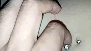 playing with friend's belly button ring feels so teasing fun