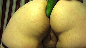 i stuff cucumber in anal tangerine in pussy