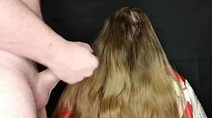 stepmom let me cum all over her long hair