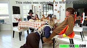 Taboo Stepfamily Thanksgiving Fuck Fest With Mommy Daughter Daddy