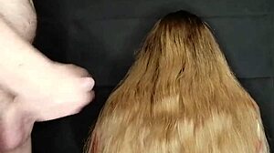 stepmom let me cum all over her long hair