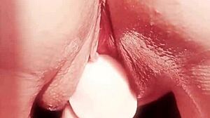 Mature wife oils huge ass teases wet shaved pussy closeup