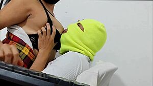 Sex-Addicted Curvy Neighbor Cums Hard Submitting in Crazy Bed Domination