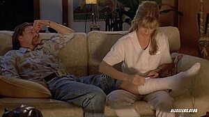 janet gunn bares big tits topless in night of the running man 🔥🍒