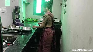 damn, this horny indian wife bends over kitchen counter for rough pounding