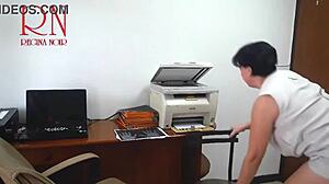 Silly secretary boobs and pussy scanned on office mfp