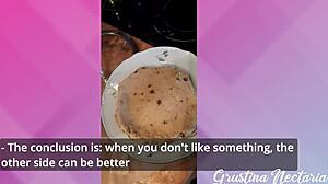 gf's kitchen food blog turns into bent over doggystyle pounding on desk with big cock moaning