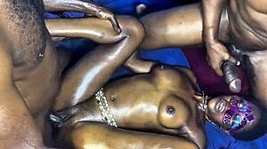 Tag team bbc double stuffing her pussy and mouth?