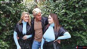 peachy alice's supersized tits bounce in first ffm threesome with merida