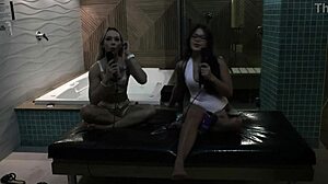 BIANCA DEMARCHI PICHADA Turns Prostitute Hosts Suruba Anal Sex In Sheer Red Lingerie