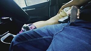 Best friend's sister sucks cock and fucks hard in car