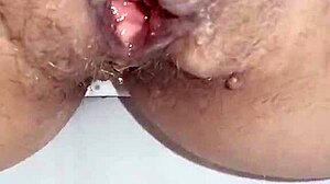 Slut's emotional thrill as piss floods pussy hole