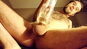 clear fleshlight filled deep with thick cum