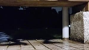 Tingxuan's barefoot heels tease into explosive foot cumshot