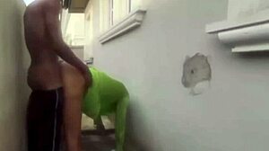 big fat chocolate ass bounces wildly melting on hard cock creampie
