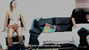 whoa, stepdad tests son's girlfriend right in front of him 😈🍑