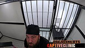 misty addams spreads shaved ass pussy fingered dominated in rikers backstage