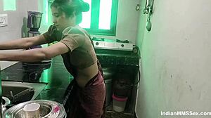 damn, this horny indian wife bends over kitchen counter for rough pounding