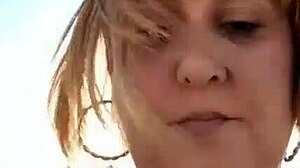 Mature Blonde Milf Pisses on Beach Pussy