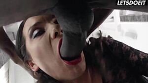 her limit pushed as russian nataly gold gags on black cock for rough anal to mouth