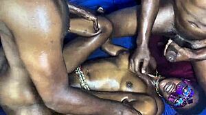 Tag team bbc double stuffing her pussy and mouth?