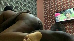 Blowjob girlfriend rides fat cock with tan lines
